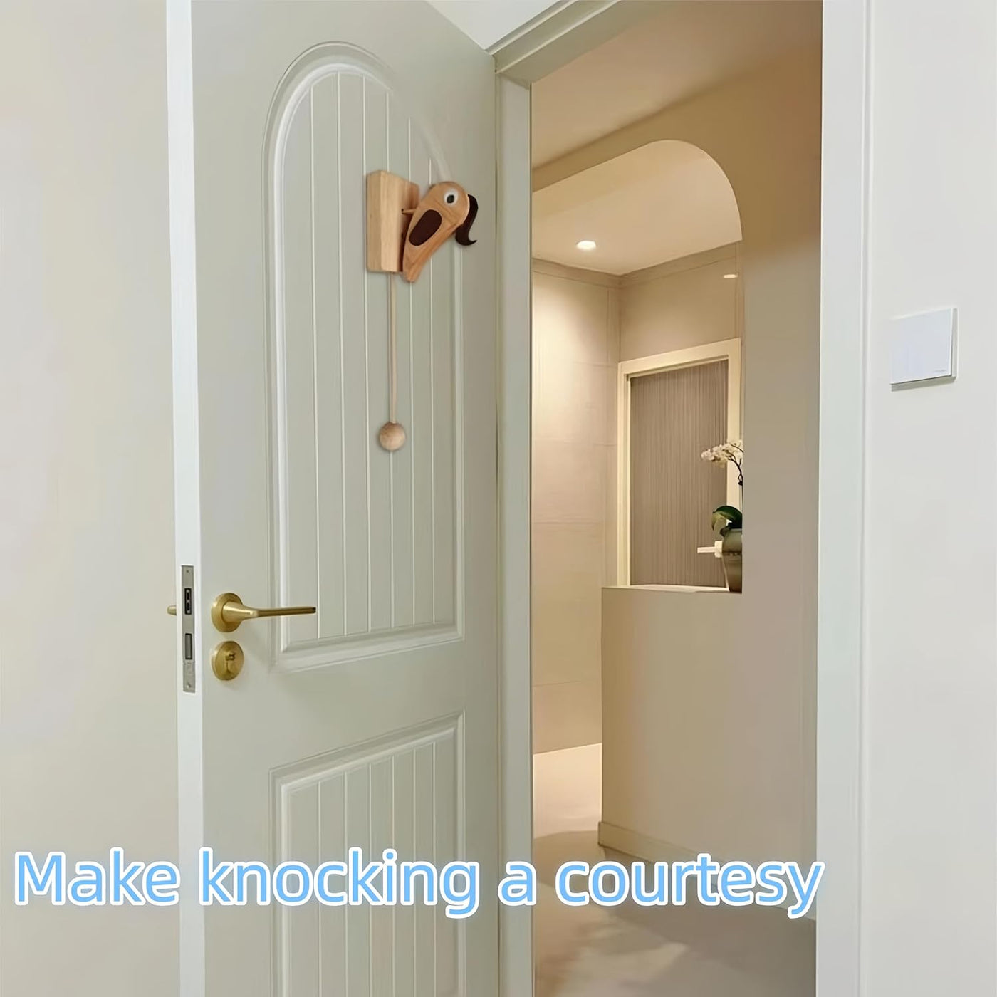 Handcrafted Wooden Woodpecker Door Knocker