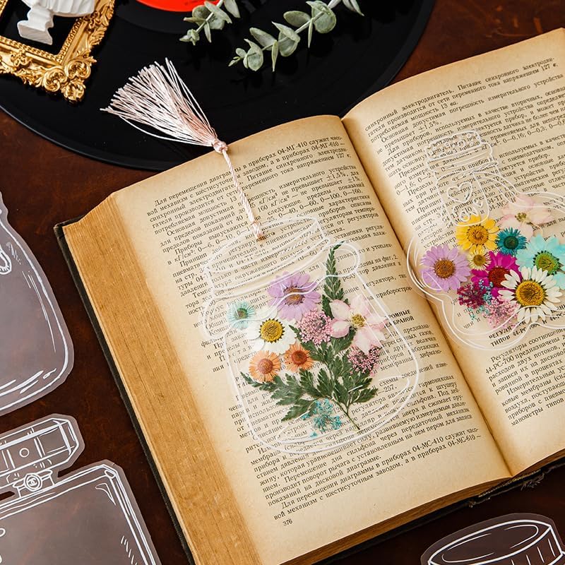 Woyuosn Transparent Dried Flower Bookmarks