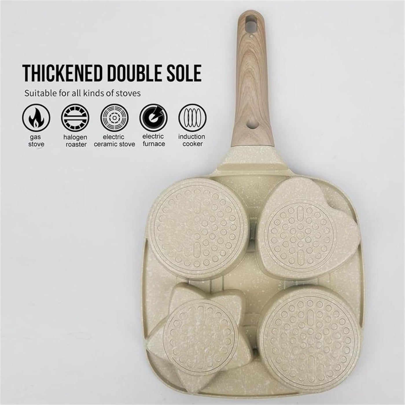 4-Cup Multi-Functional Non-Stick Egg Frying Pan – Star-Shaped Design