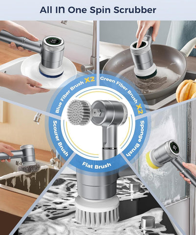 Electric Spin Scrubber, Cordless Cleaning Brush