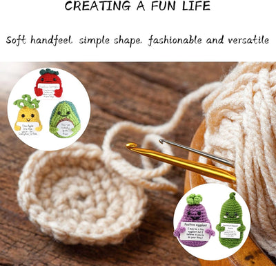 Crochet Positive Fruit,5 Pcs Funny Positive Fruit
