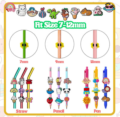100 Pcs Cute Pencil Topper Decoation