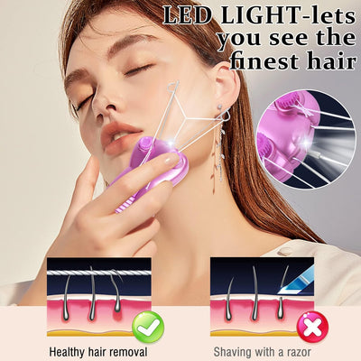 Professional Threading Epilator with LED Precision Light