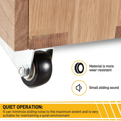 Low-Profile Side-Mount Caster Wheels for Furniture