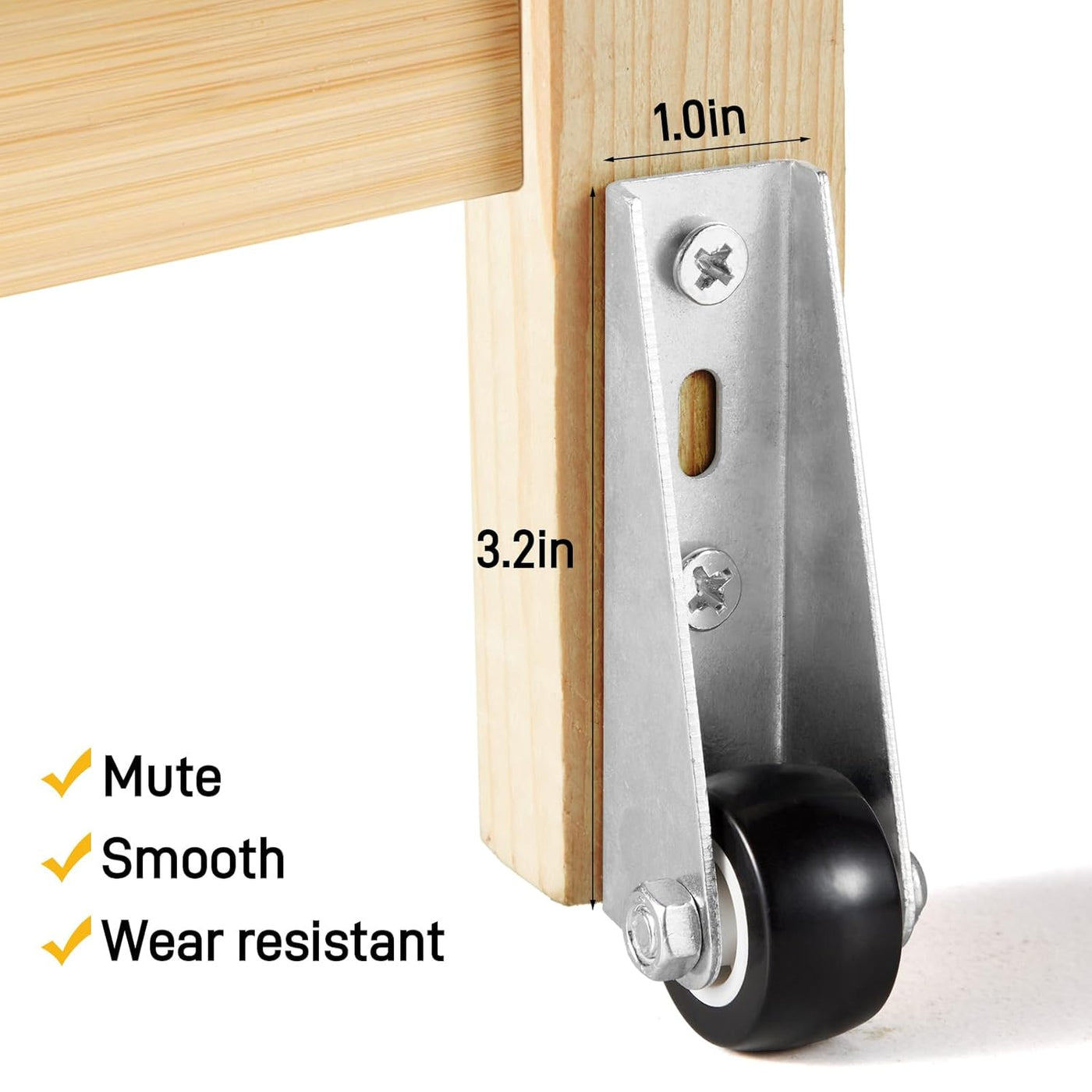 Low-Profile Side-Mount Caster Wheels for Furniture