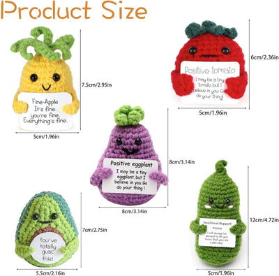 Crochet Positive Fruit,5 Pcs Funny Positive Fruit