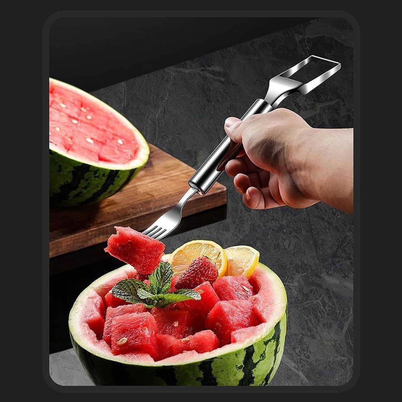 2-in-1 Stainless Steel Watermelon Fork Slicer