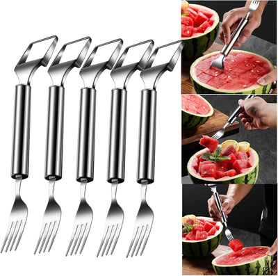 2-in-1 Stainless Steel Watermelon Fork Slicer