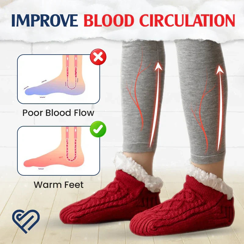 Fleece-Lined Non-Slip Thermal Slippers Socks