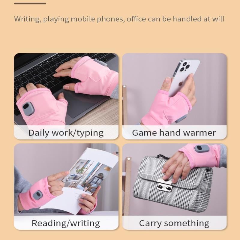 USB Adjustable heating gloves with digital display