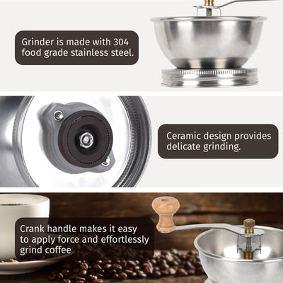 Manual Coffee Grinder Lid for Mason Jars – Adjustable & Portable