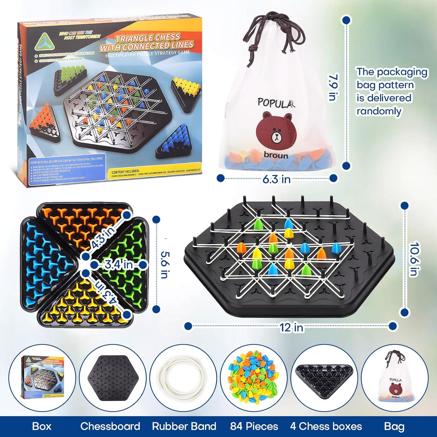 Chain Triangle Chess Game Triggle Board Game