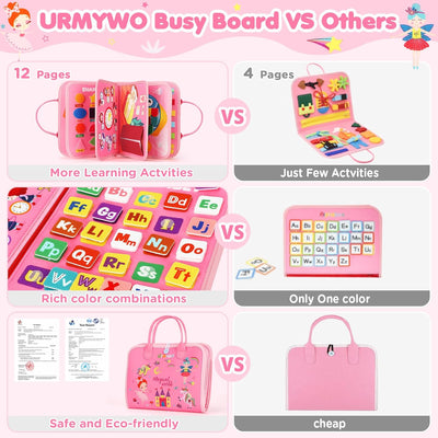 Busy Board - Montessori Toys for 1 2 3 4 Year Old