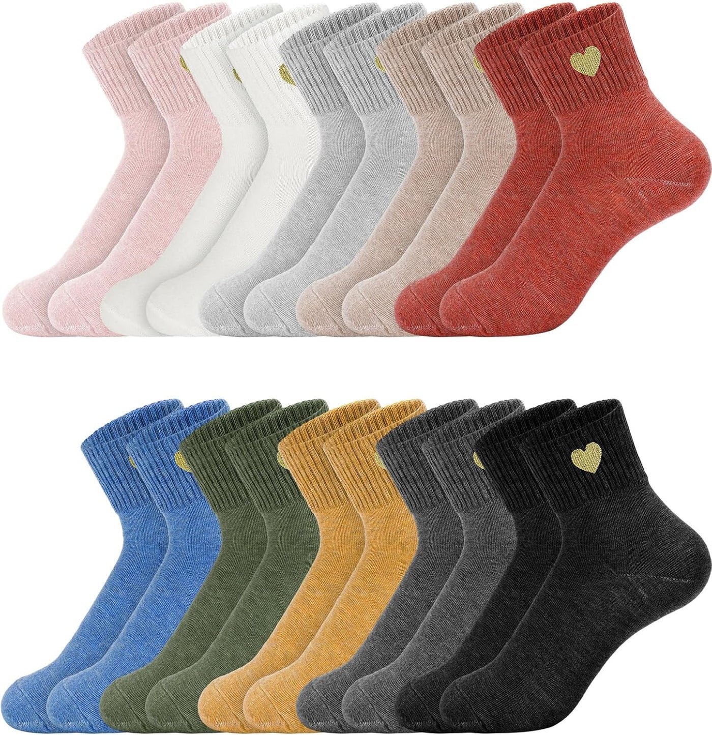 10-Pair Colorful Smiley Face Ankle Socks