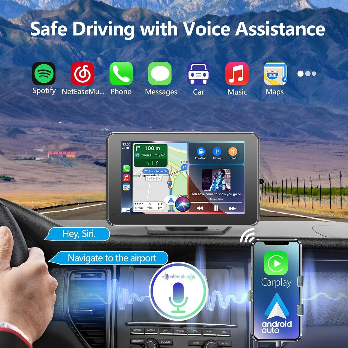 Wireless CarPlay & Android Auto 7" Touch Screen Car Stereo