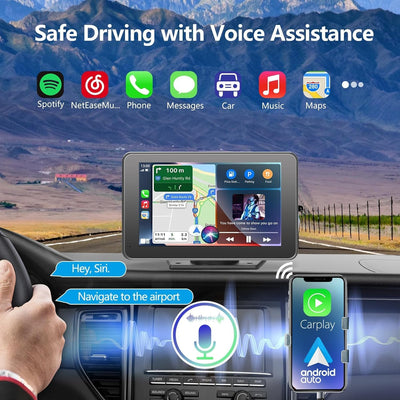 Wireless CarPlay & Android Auto 7" Touch Screen Car Stereo