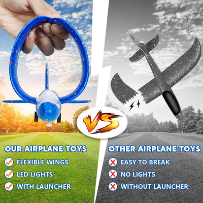 Airplane Launcher Toy with 3 Pack Foam Glider Planes