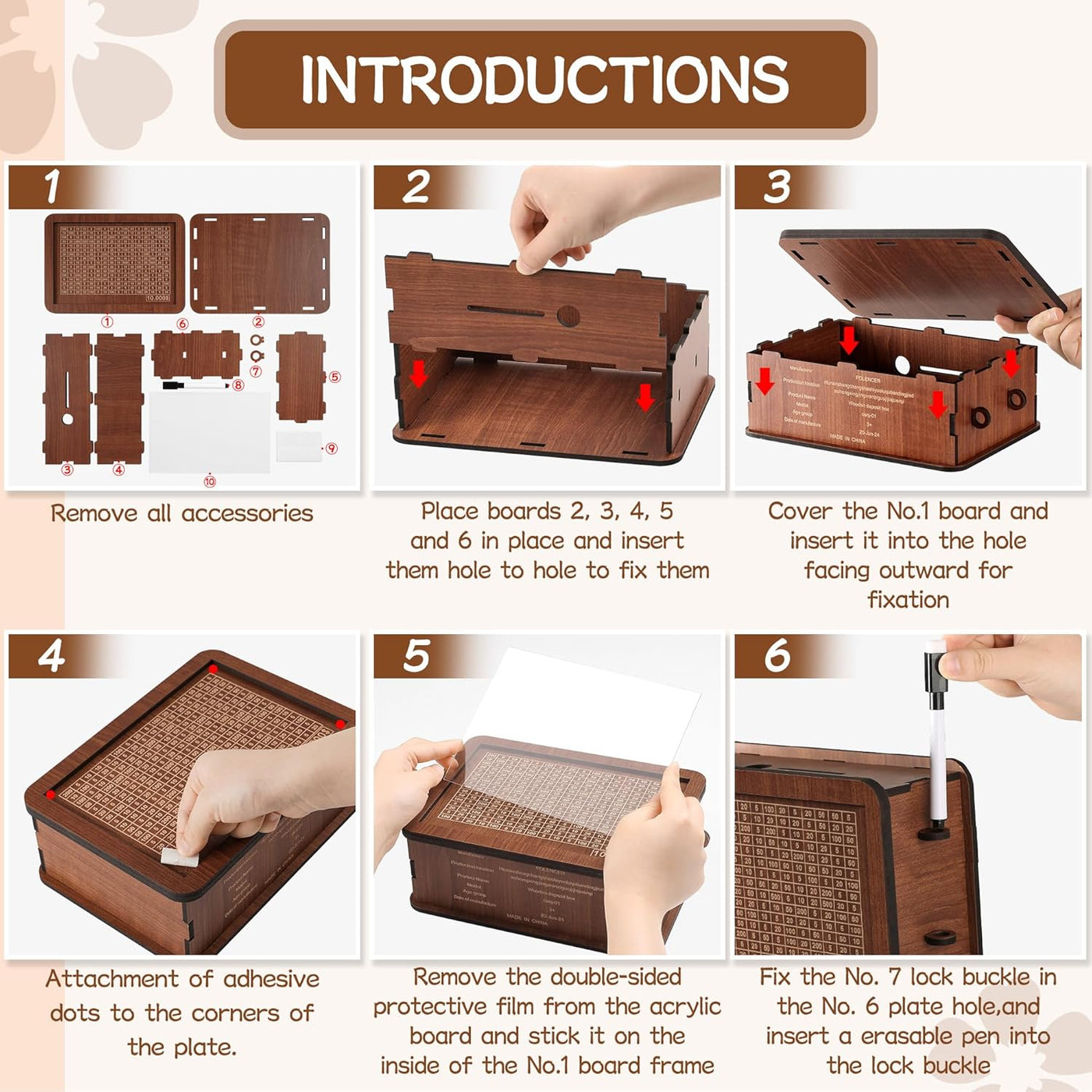 Cash Vault Wooden Savings Box