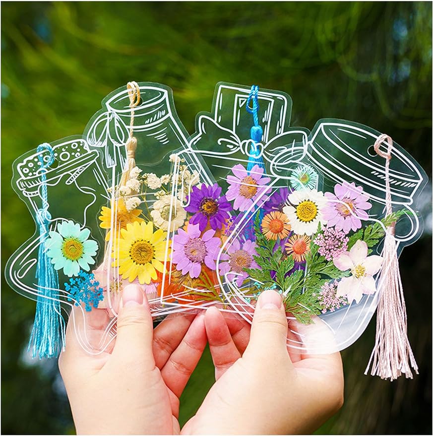 Woyuosn Transparent Dried Flower Bookmarks