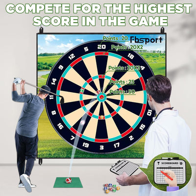 Golf Chipping Game with Sticky Balls and Darts