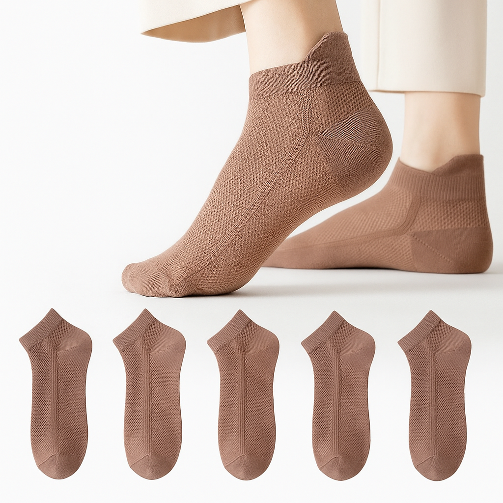 Ultra-Thin Breathable Cotton Mesh Ankle Socks