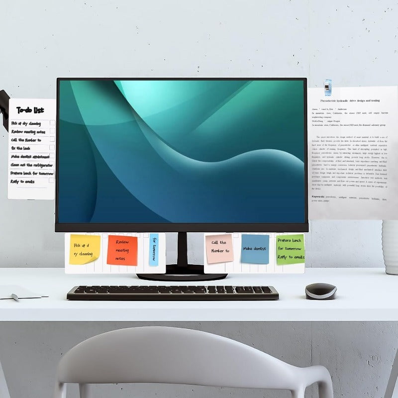 Magnetic Side Whiteboard for Monitors – Clip-On Dry-Erase & Note Holder