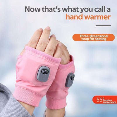 USB Adjustable heating gloves with digital display