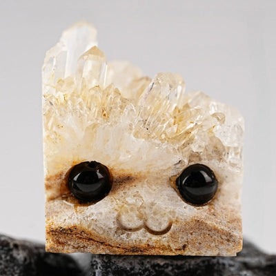 Hand-Carved Natural Crystal Hedgehog