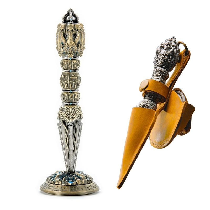 💀Metal Wand Skull Dice & Bone RPG Dice Set