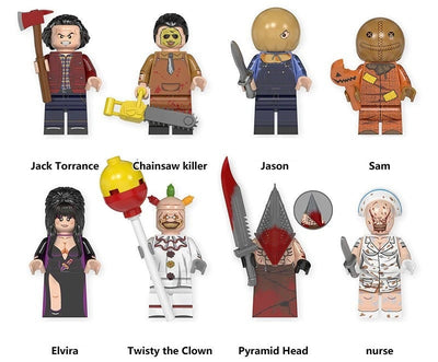 Assorted Halloween Horror Movie Minifigure Set  with Weapons & Accessories