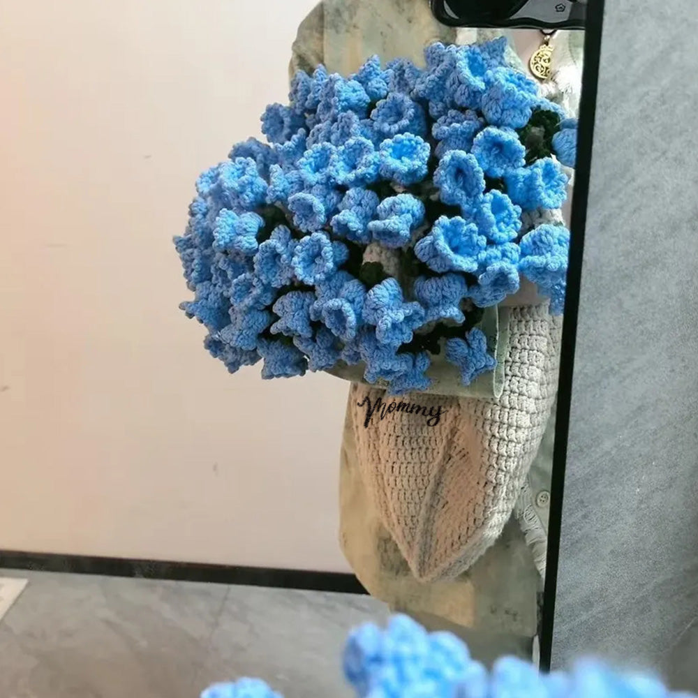 Hand-Knitted Rose Blanket DIY Kit & Ready-Made Gift for Mother's Day Valentine's Day