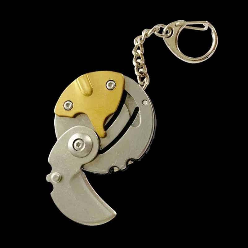 Coin-shape Multifunctional Folding Knife Keychain Outdoor EDC Tool