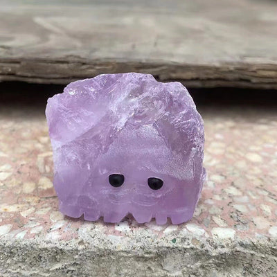 Hand-Carved Natural Crystal Hedgehog