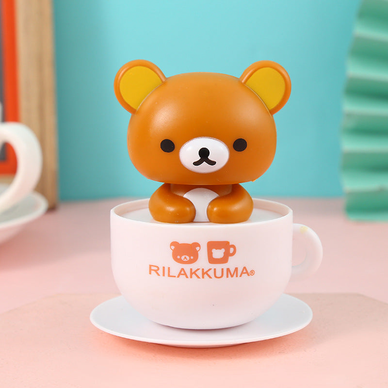Rilakkuma Solar Nodding Cup Toy