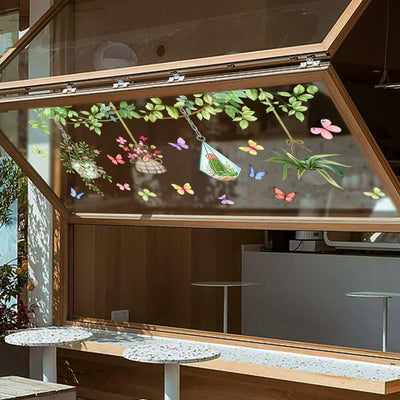 💐 Colorful Floral Bouquet Window Sticker 🖼️ (Removable without leaving marks)