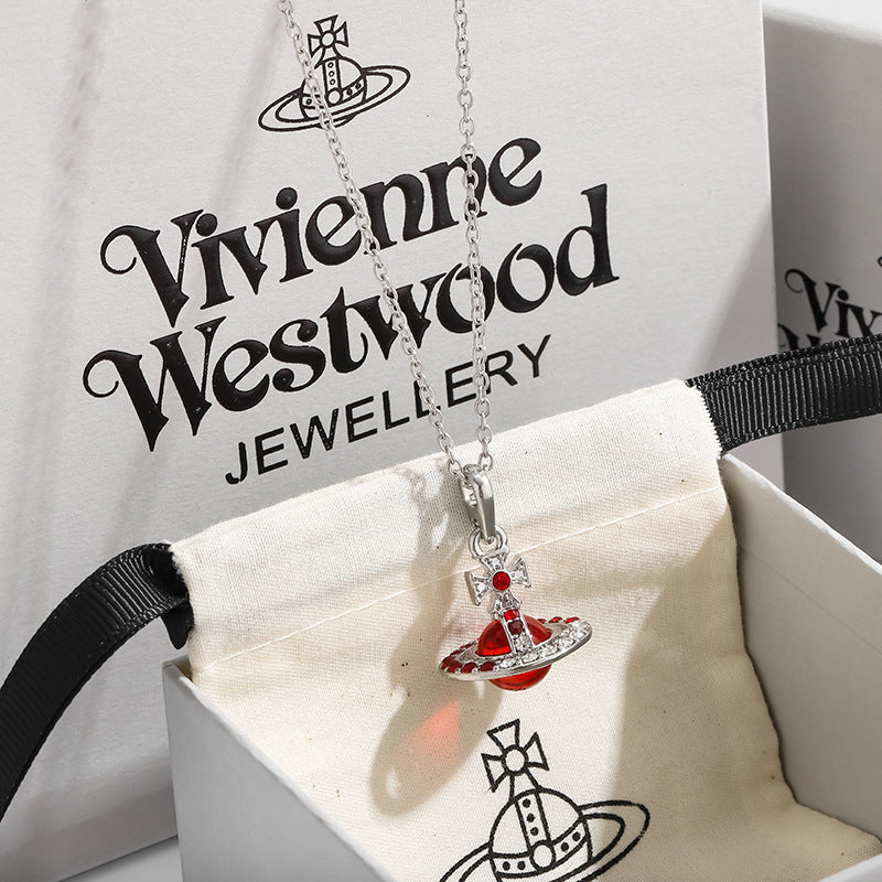 Saturn 3D Crystal Necklace – Stunning & Adjustable Pendant