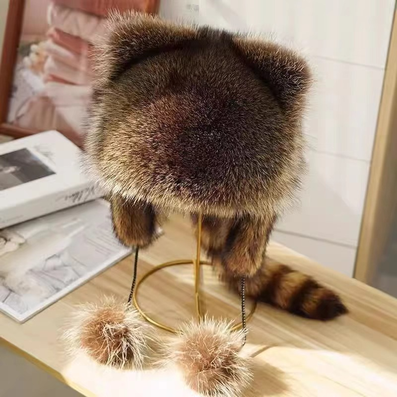 🔥 - Handmade Imitation Raccoon Fur Hat