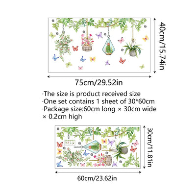 💐 Colorful Floral Bouquet Window Sticker 🖼️ (Removable without leaving marks)