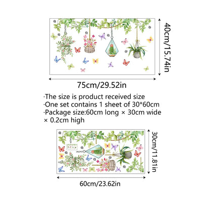 💐 Colorful Floral Bouquet Window Sticker 🖼️ (Removable without leaving marks)