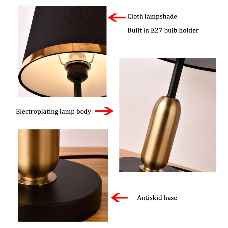 Modern American Retro Style Bedside Table Lamp