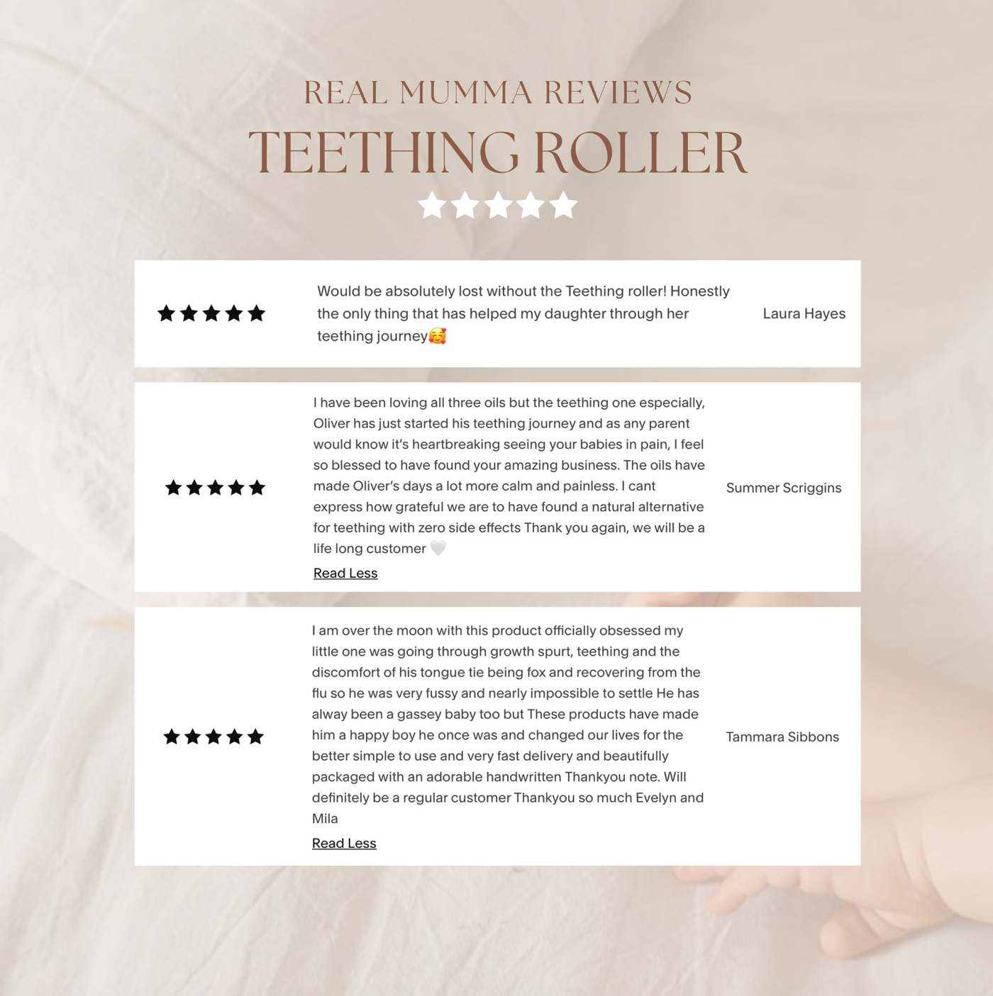 Teething, Natural Pain Relief Roller ~