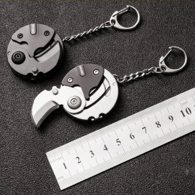 Coin-shape Multifunctional Folding Knife Keychain Outdoor EDC Tool