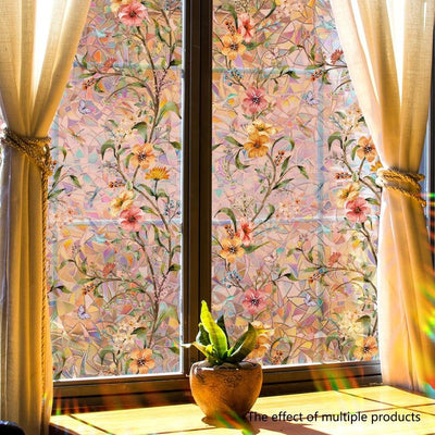 💐 Colorful Floral Bouquet Window Sticker 🖼️ (Removable without leaving marks)