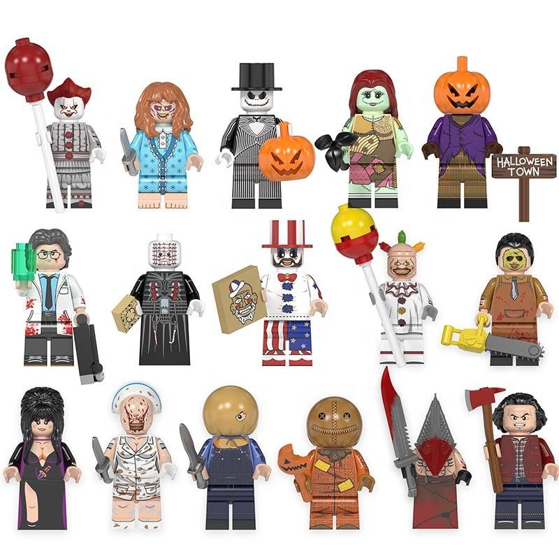 Assorted Halloween Horror Movie Minifigure Set  with Weapons & Accessories