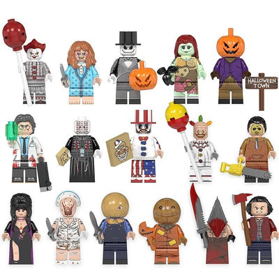 Assorted Halloween Horror Movie Minifigure Set  with Weapons & Accessories