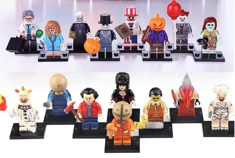 Assorted Halloween Horror Movie Minifigure Set  with Weapons & Accessories