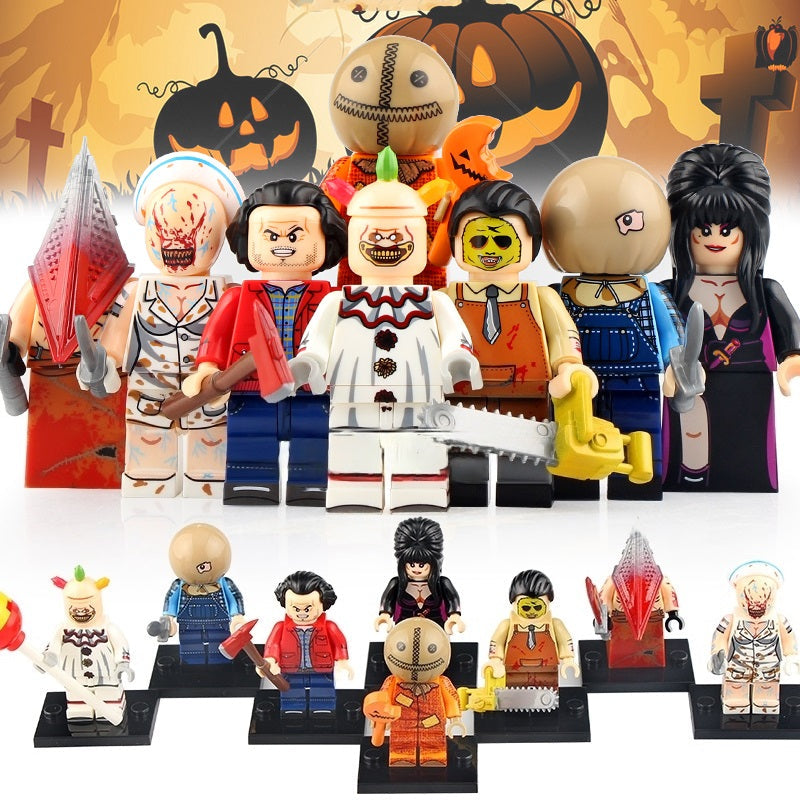Assorted Halloween Horror Movie Minifigure Set  with Weapons & Accessories