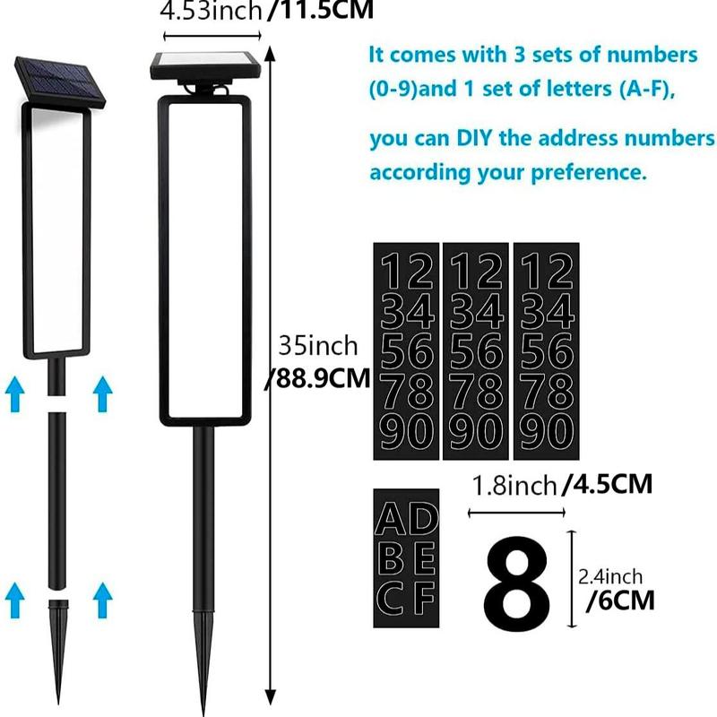 Solar-Powered Address Sign with Dual Lighting Modes