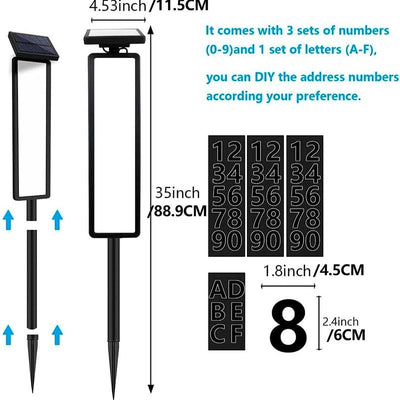 Solar-Powered Address Sign with Dual Lighting Modes
