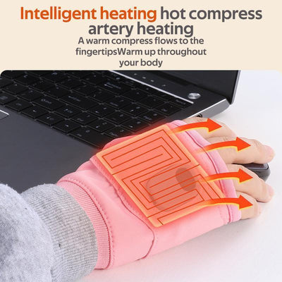 USB Adjustable heating gloves with digital display